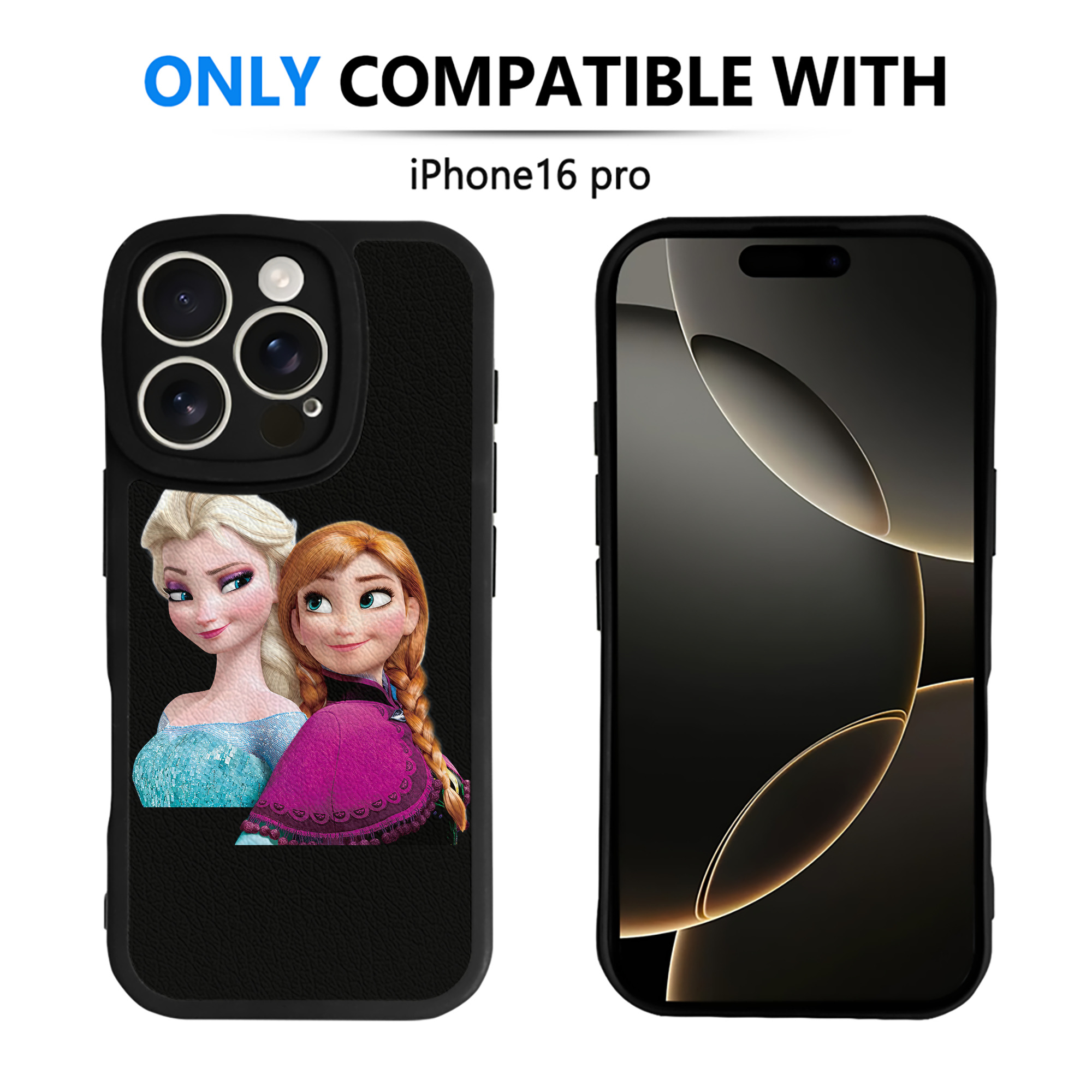 （画像用） アナと雪の女王 アンナ エルサ Frozen Anna Elsa 【iPhone 16シリーズ対応】シリコンスマホケース（レザー調） 材質：シリコン